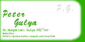 peter gulya business card